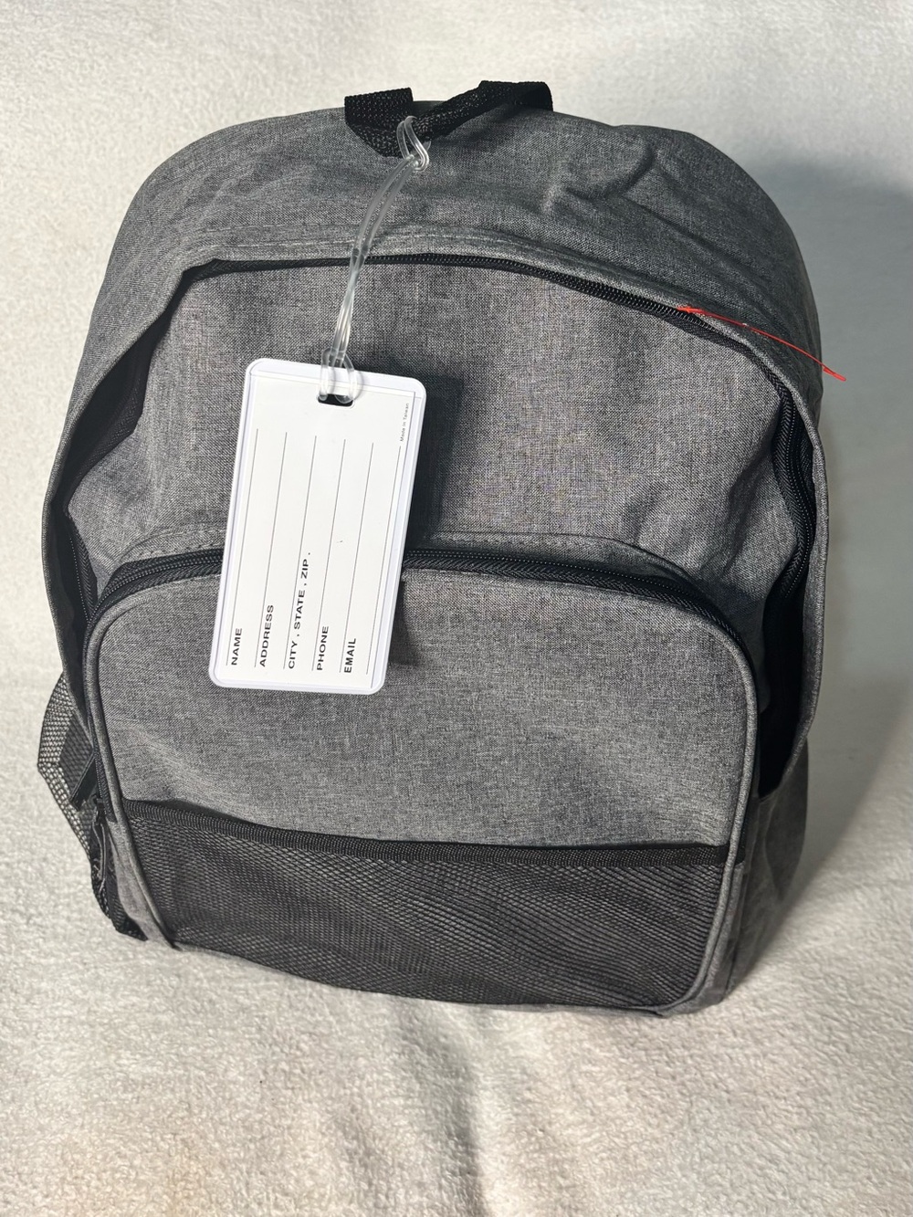 Men's Grey Everyday Backpack with Front Mesh Pocket